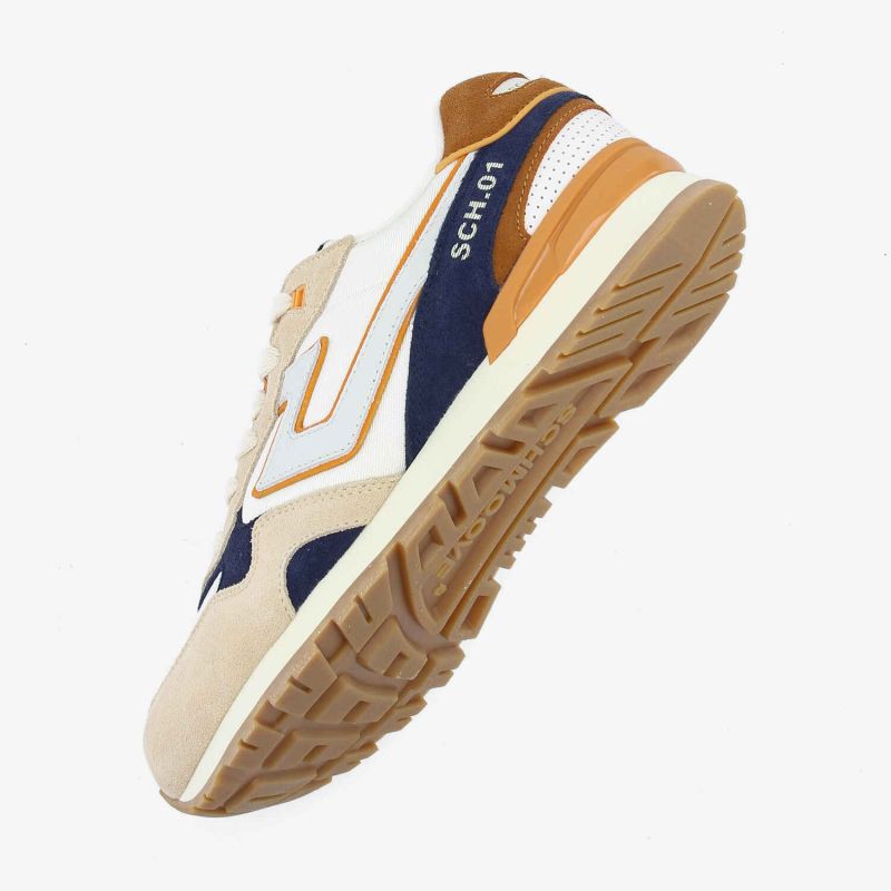 CAPE CODE RUNNER M - SUEDE/NYLON/SDE - BEIGE/BLANC CASSE/BLEU JEAN